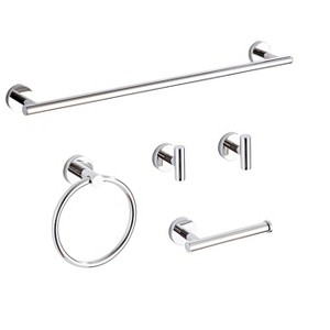 Itopfox Chrome Bathroom Hardware Set 5 Piece with Towel Racks, Stainless Steel Bath Towel Bar Set, Wall Mounted Accessories Kit for Bathroom Upgrade - 1 of 4