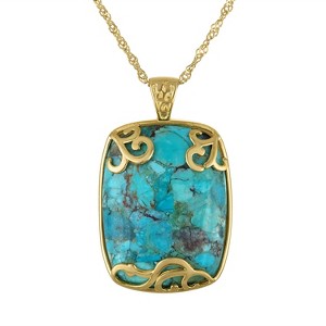 Designs By Gioelli 14K Gold Over Sterling Silver Blue Copper Turquoise Necklace - 1 of 2