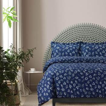 Eva Floral Printed Flannel Oversized Duvet Cover Set - Azores Home