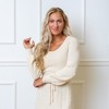 Hope & Henry Womens' Long Balloon Sleeve Scoop Neck Sweater Dress - 3 of 4