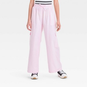 Girls' Wide Leg Soft Cargo Pants - art class™ - 1 of 3
