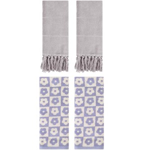 REGALWOVEN 4 Packs Cotton Soft Absorbent Decorative Bathroom Hand Towel 14" x 30" - 1 of 4