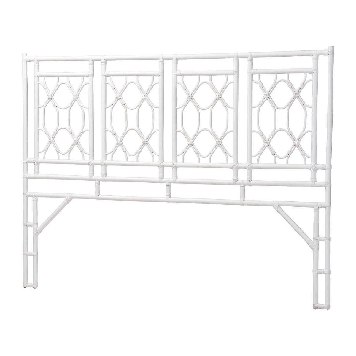 bali & pari King Size Sampson Rattan Standalone Headboard White - thumbnail 2