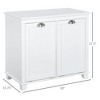 Resenkos Bathroom Floor Cabinet,Bathroom Storage Cabinet with 2-Compartment Hamper, Modern Bathroom Floor Cabinet for Washroom, White - 2 of 4