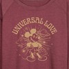 Women's - Disney - Universal Love Lightweight French Terry Wide Neck Long Sleeve Shirt - 2 of 4