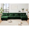 4-Seater Chenille Cloud Sectional Sofa,Modular Deep Seat Couch with 2 Ottomans, Comfy Sofa with Bolster Arms for Living Room-Tanpinhause - 2 of 4