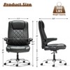 Rbied Ergonomic Executive Office Chair Home Desk Chair with Flip-Up Arms, 360° Rotation, Adjustable Backrest and Height - 3 of 4
