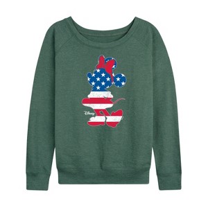 Women's - Disney - Americana Lightweight French Terry Wide Neck Long Sleeve Shirt - 1 of 4