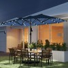 Garden Parasol 14.4ft Double-Sided Sun Umbrella with Base, Patio Parasol with LED Solar Lights - 2 of 4