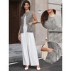 INSPIRE CHIC Women's Gingham Sleeveless Office Crew Neck Business Plaid Suit Waistcoat - 2 of 4