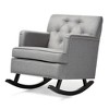 Baxton Studio Bethany Modern and Contemporary Fabric Upholstered Rocking Chair: Espresso Finish, Nursery Seating - 4 of 4