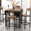 NicBex 5 Piece Dining Table Set for 4 People Modern Farmhouse 39.4 Inch Kitchen Table with 4 Metal Legs Dining Chairs for Living Room - 4 of 4