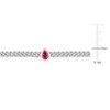 EVERLY JEWELRY | Sterling Silver 1.15 CT TGW Pear-cut Created Ruby Curb Link Chain Bracelet, 7.5 inch - 3 of 4