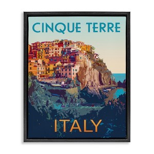 Stupell Industries Italian Coast Cityscape Black Framed Floater Canvas Wall Art - 1 of 4