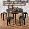 ORRD Solid Wood Stackable Stools Set of 4, 18" Round Wooden Stools, Nesting Side Tables, No Assembly - 3 of 4