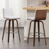 Bekrvio 26" Counter Height Bar Stools - PU Leather Swivel, L Shape Back, Upholstered, Mid-Century Modern Chairs for Kitchen Counter Island - 3 of 4