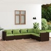 vidaXL Garden Lounge Set Brown with Green Cushions - 2 of 4