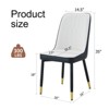 FONTOI 2PCS Modern Dining Chairs with Leather Backrest for Kitchens, Bedrooms, Offices, White&Black, 16.3"*35"*17" - 3 of 4