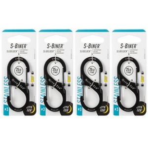 Nite Ize S-Biner SlideLock Aluminum, Size 4, Coyote, 4-Pack - Durable Locking Carabiner for Securing Keys & Gear - 1 of 4