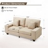 EROMMY 70.9" Linen Loveseat Sofa,Upholstered Loveseat Couch With 2 Extra Soft Cushions & Convenient Side Storage,Comfortable And Stylish Two-Seater - 3 of 4
