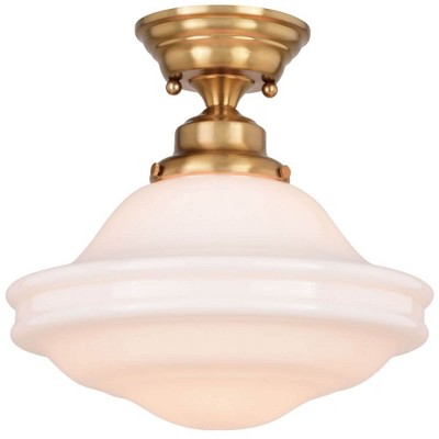 Vaxcel Huntley 1 - Light Semi-Flush Mount in  Natural Brass