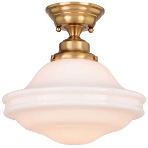 Vaxcel Huntley 1 - Light Semi-Flush Mount in  Natural Brass - 1 of 4