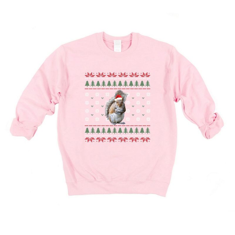Simply Sage Market Women's Graphic Sweatshirt Ugly Sweater Squirrel, 1 of 5