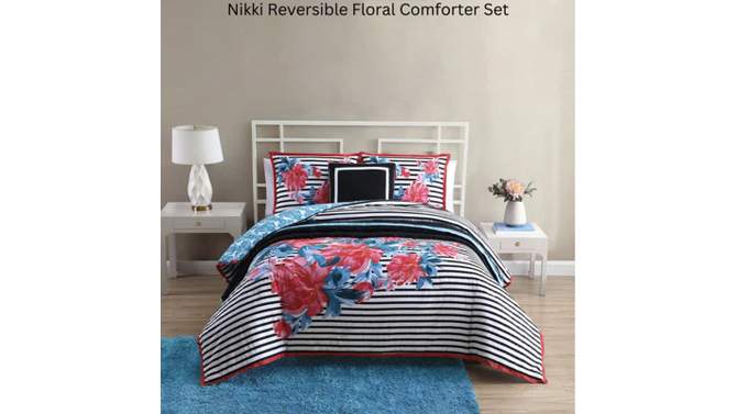 VCNY 5pc Home Nikki Reversible Floral Comforter Set, 2 of 11, play video