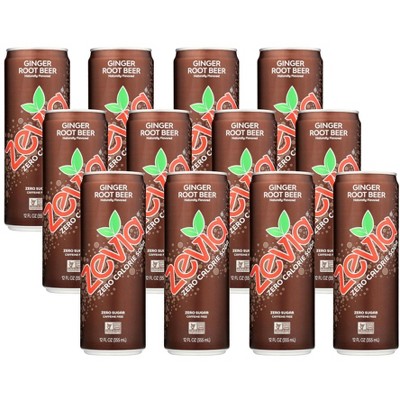 Zevia Ginger Root Beer Zero Calorie Soda - Case of 12/12 oz