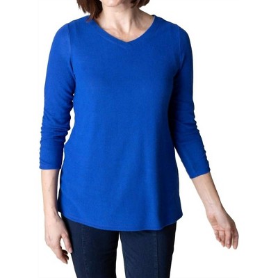 Women's V-neck Fleece Ruched Sleeve Top - habitat