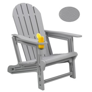 Adirondack Chair - HDPE Weather Resistant, No Tools and Hardware Required 5-Minute Assembly, Patio, Firepit or Lawn Chairs, Gray - 1 of 4