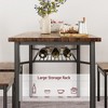 Dining Table Set for 4, Rectangular Kitchen Table and 4 Chairs with Wine Rack, for Apartment, Home, Office, Rustic - 2 of 4