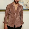 Campus Sutra Men Men's Mocha Brown Pleat-Creased Shirt - 2 of 3