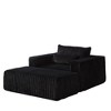 75'' Corduroy Sponge Lounge Sleeper Sofa with Removable Footrest, No Assembly Required and Backrest Pillow - 3 of 4