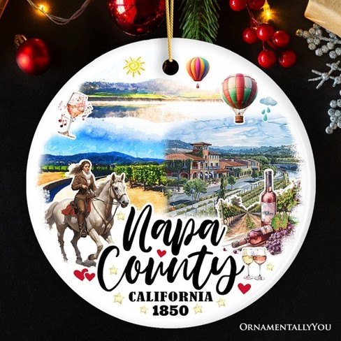 Artistic Scenery Napa County Ceramic Ornament, California Vineyards and Tourist Christmas Souvenir| OrnamentallyYou - image 1 of 4