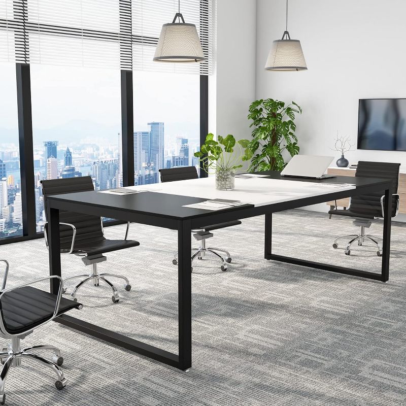 Tribesigns 6FT Conference Table, Rectangle Shaped Meeting Table, Modern Seminar Boardroom Table for Office Conference Room, 4 of 10