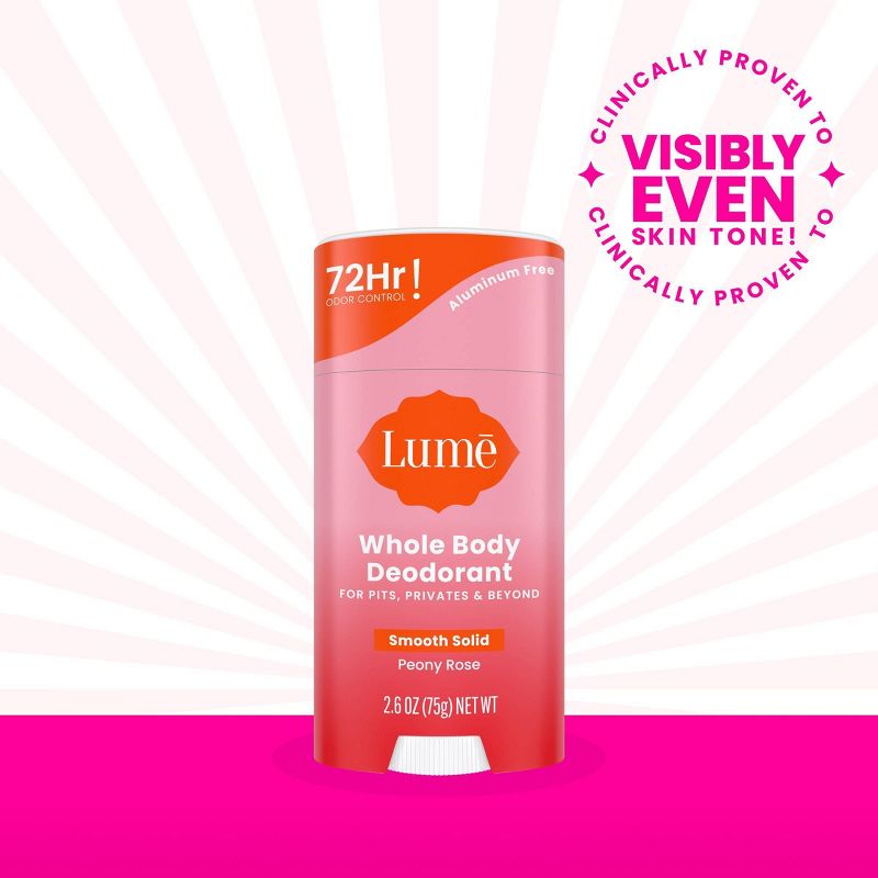 Lume Whole Body Women&#39;s Deodorant - Smooth Solid Stick - Aluminum Free  - Peony Rose Scent - 2.6oz, 5 of 17