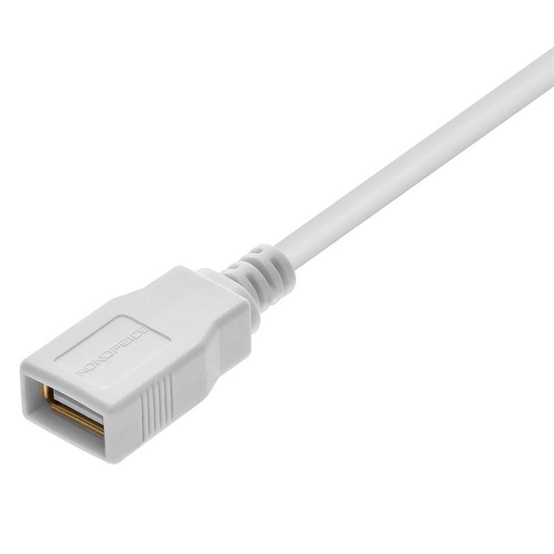 Monoprice USB 2.0 Extension Cable - 3 Feet - White | USB Type-A Male to USB Type-A Female, 3 of 7