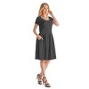 24seven Comfort Apparel Womens Scoop Neck Knee Length Pleated Pocket Dress - 2 of 4