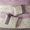 Gulches Cal King 7 Piece Elegant transitional style Embroidered Comforter Set£¬Purple - 3 of 4
