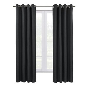 Thermaplus Shadow Blackout UV Protection Grommet Curtain Panel for Windows 52" x 63" Black - 1 of 4