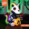 Joyfy 5 FT Halloween Inflatables Outdoor Decoration, Inflatable Sitting Skeleton Unicorn with LEDs for Halloween Party Outside Yard Garden Decorations - 2 of 4