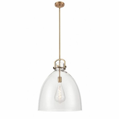 Newton Bell - 1 Light Stem Hung Pendant In Industrial Style-23.88 Inches Tall and 18 Inches Wide