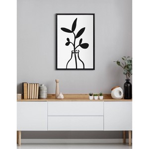 23" x 33" Sylvie Modern Botanical Vase Framed Canvas by the Creative Bunch Studio Black - Kate & Laurel All Things Decor - 1 of 4