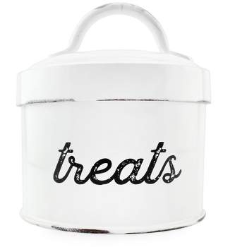 Auldhome Design- 14oz Enamelware Cat Treat Container with Lid