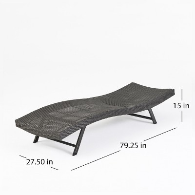 Gray Wicker Adjustable Outdoor Chaise Lounge Set of 2