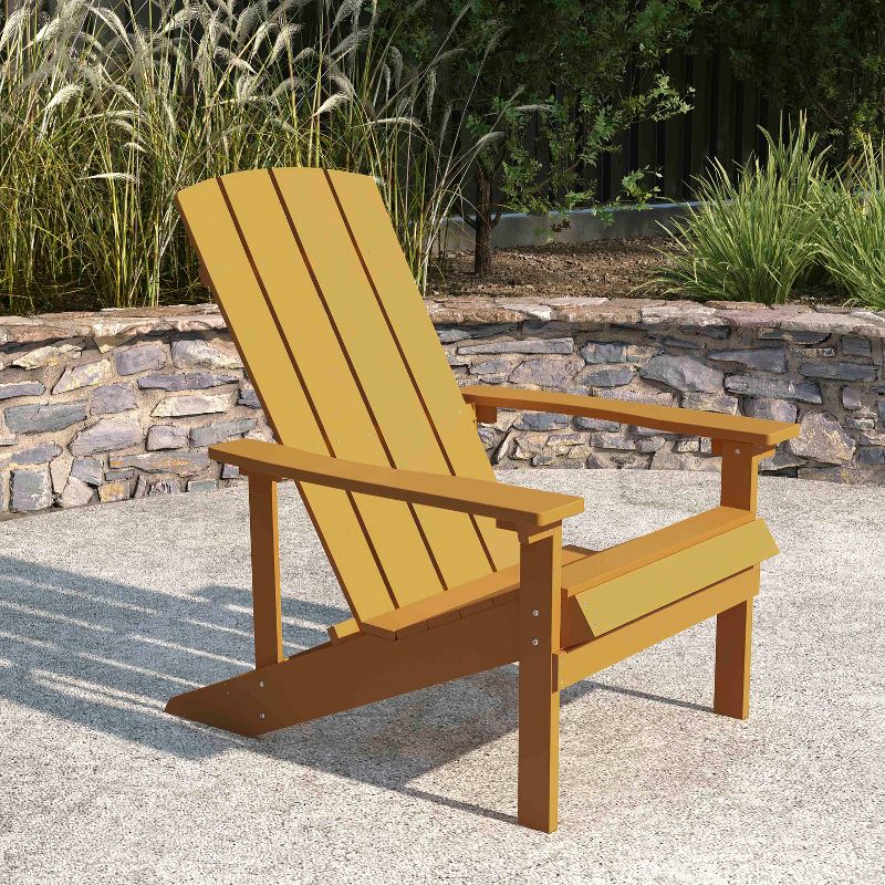 Merrick Lane Azure Adirondack Patio Chairs With Vertical Lattice Back And Weather Resistant Frame, 4 of 14
