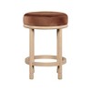 Meridian Furniture,Monette Cognac Velvet Counter Stool - 2 of 4