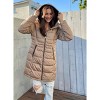 Rokka&Rolla Women's Heavy Long Winter Coat with Fleece Hood Parka Jacket - 3 of 4