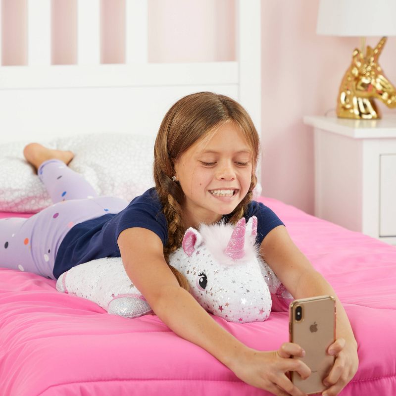 Glittery White Unicorn Kids&#39; Plush - Pillow Pets, 4 of 8